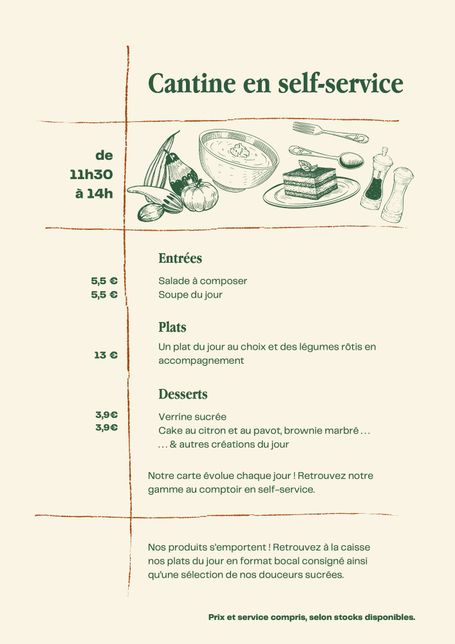 Carte du midi de la Bouture - Menu page 1